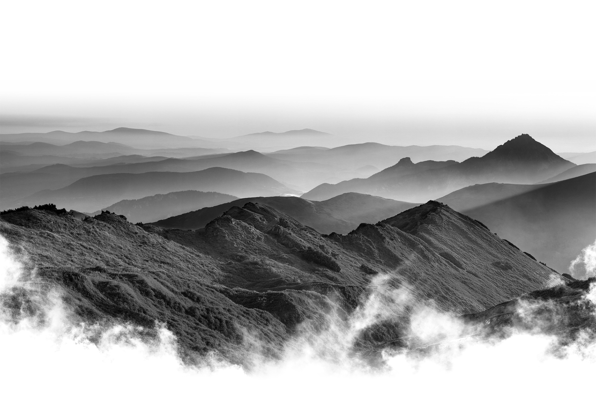 Montañas en blanco y negro